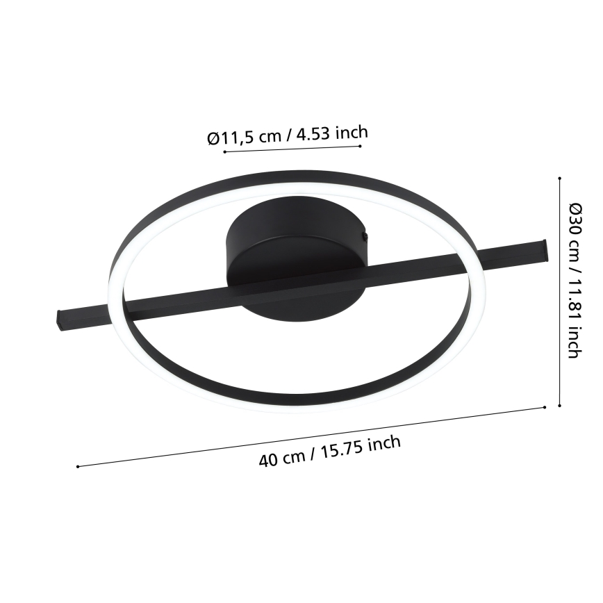 Eglo - LED RGBW Stmívatelné stropní svítidlo LED/17W/230V 2700-6500K černá + dálkové ovládání