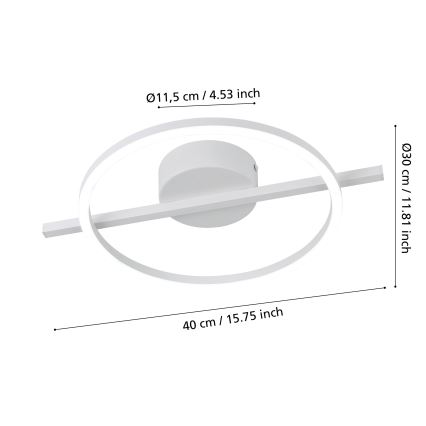 Eglo - LED RGBW Stmívatelné stropní svítidlo LED/17W/230V 2700-6500K bílá + dálkové ovládání