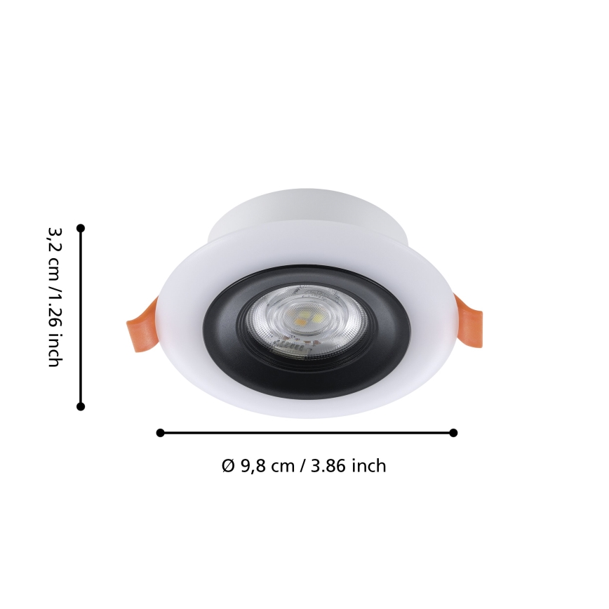 Eglo - SADA 3x LED RGBW Stmívatelné koupelnové podhledové svítidlo 3xLED/3,8W/230V 2700-6500K IP44 + dálkové ovládání