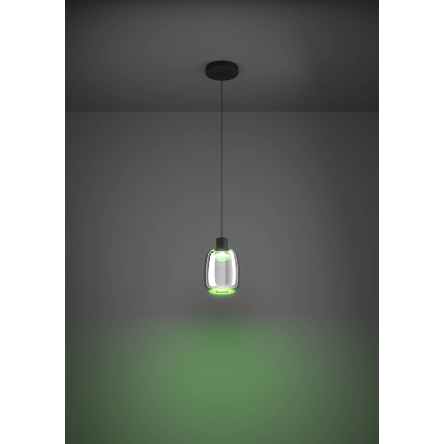 Eglo - LED RGBW Stmívatelný lustr na lanku LED/3,7W/230V 2700-6500K černá ZigBee