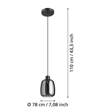 Eglo - LED RGBW Stmívatelný lustr na lanku LED/3,7W/230V 2700-6500K černá ZigBee