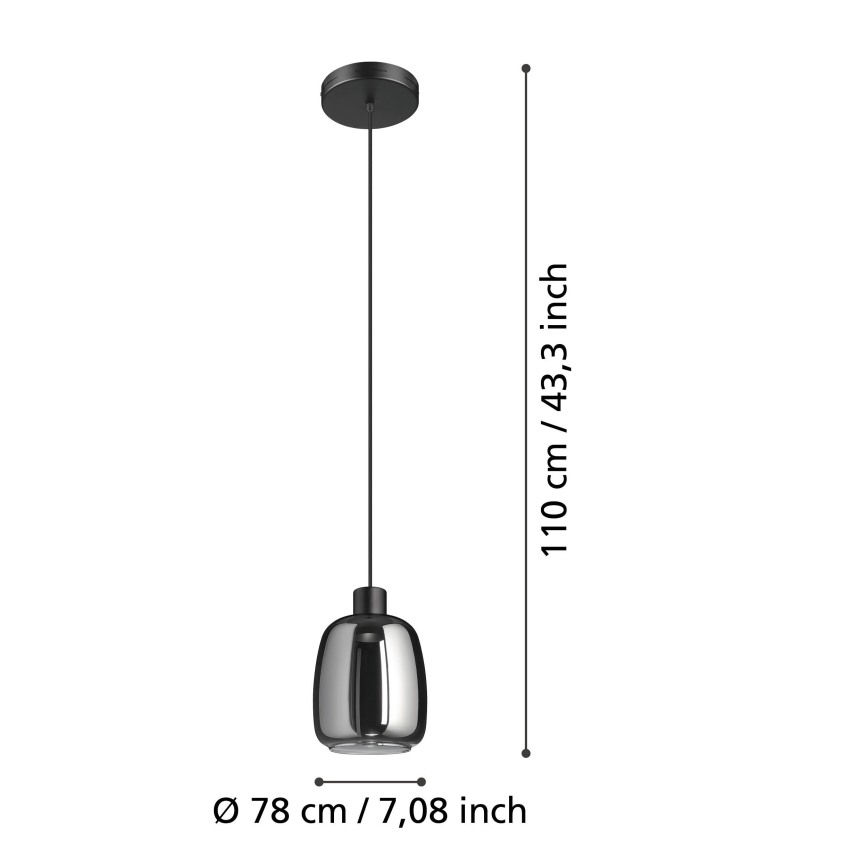 Eglo - LED RGBW Stmívatelný lustr na lanku LED/3,7W/230V 2700-6500K černá ZigBee