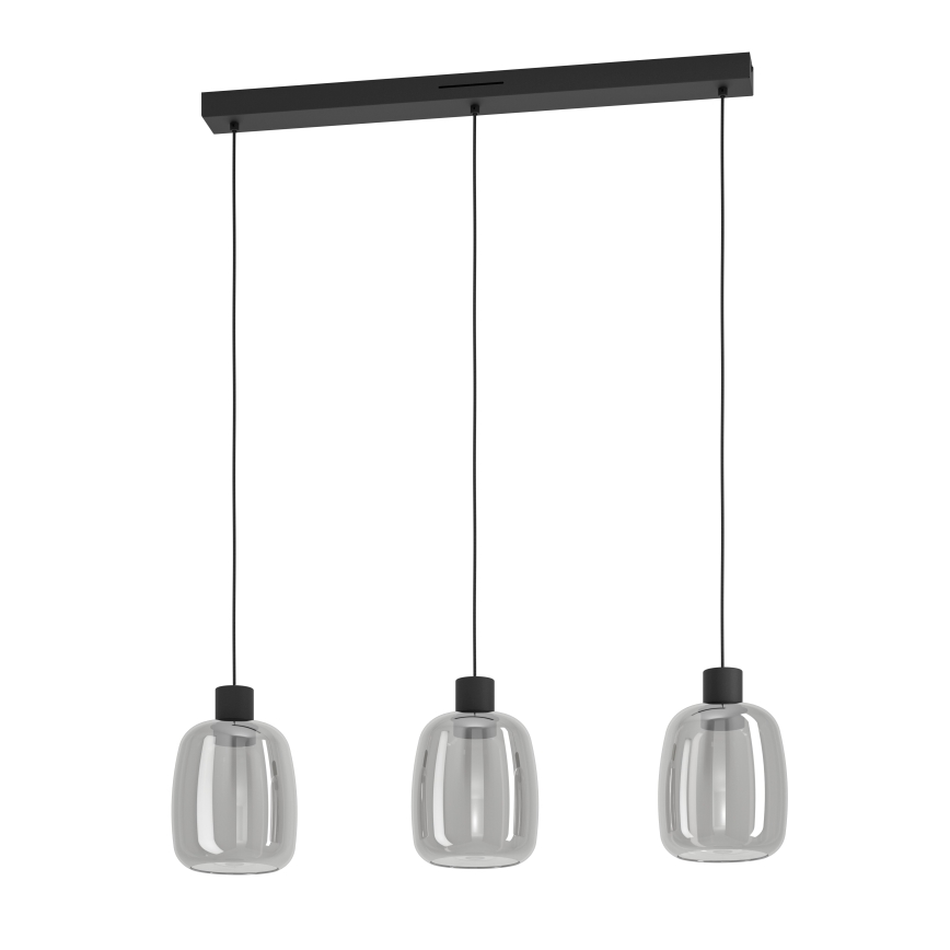 Eglo - LED RGBW Stmívatelný lustr na lanku 3xLED/3,7W/230V 2700-6500K šedá