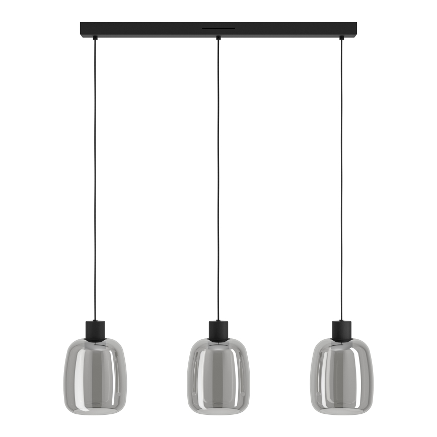 Eglo - LED RGBW Stmívatelný lustr na lanku 3xLED/3,7W/230V 2700-6500K šedá