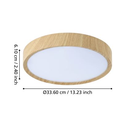 Eglo - LED Koupelnové stropní svítidlo LED/14,6W/230V IP44 béžová