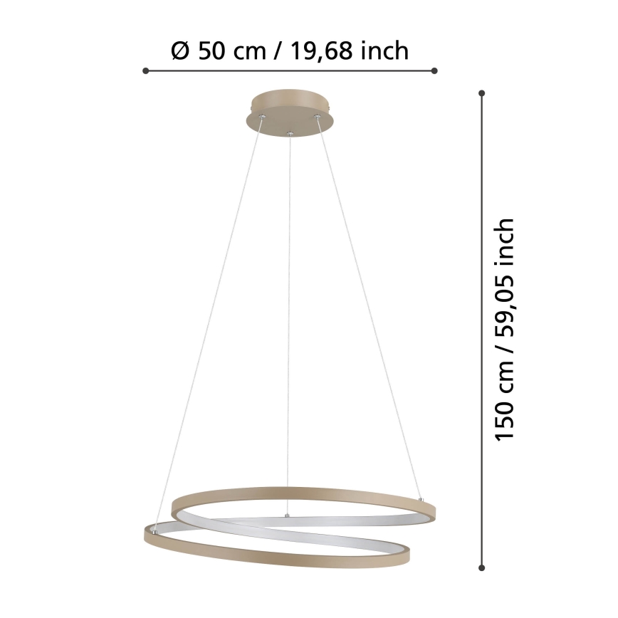 Eglo - LED Lustr na lanku LED/36W/230V 3000K béžová