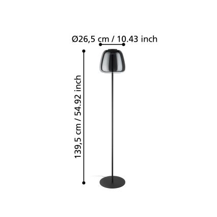 Eglo - LED RGBW Stmívatelná stojací lampa LED/15,5W/230V 2700-6500K kouřová