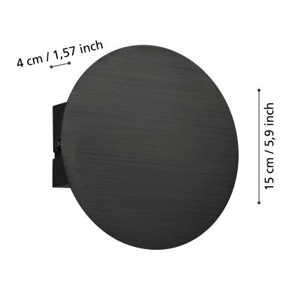 Eglo - LED Nástěnné svítidlo LED/4W/230V 3000K černá