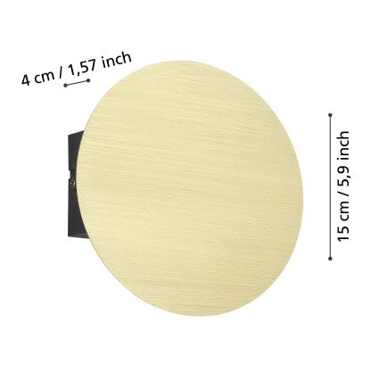 Eglo - LED Nástěnné svítidlo LED/4W/230V 3000K zlatá