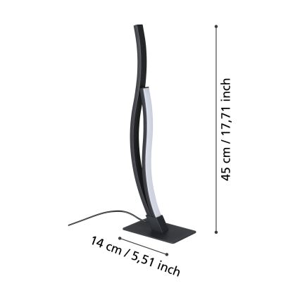 Eglo - LED Stolní lampa LED/12W/230V 4000K černá