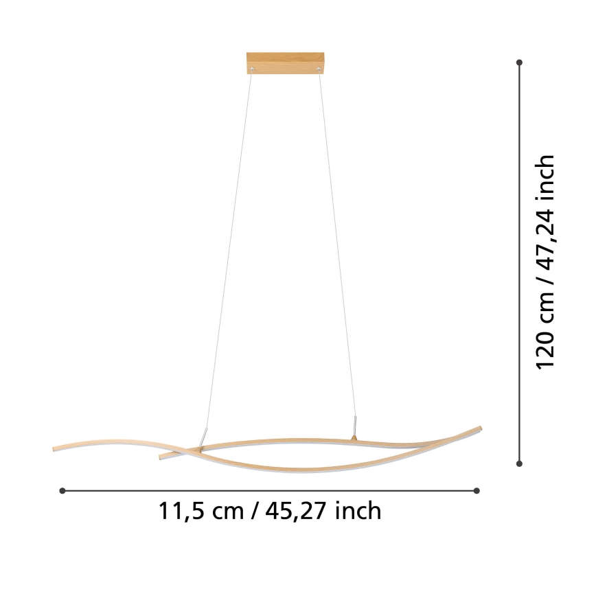 Eglo - LED Lustr na lanku LED/20W/230V 4000K béžová