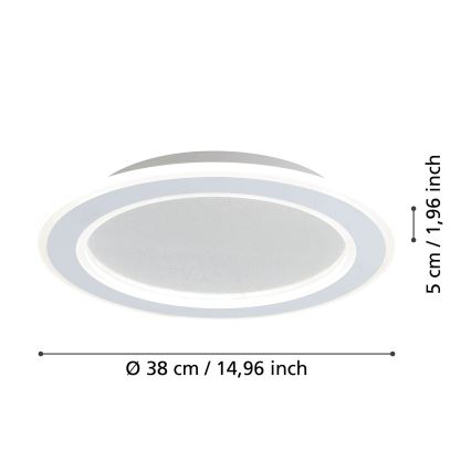 Eglo - LED Stmívatelné stropní svítidlo LED/20W/230V 2700-6500K bílá + dálkové ovládání