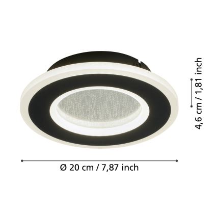 Eglo - LED Nástěnné svítidlo LED/12W/230V 4000K černá