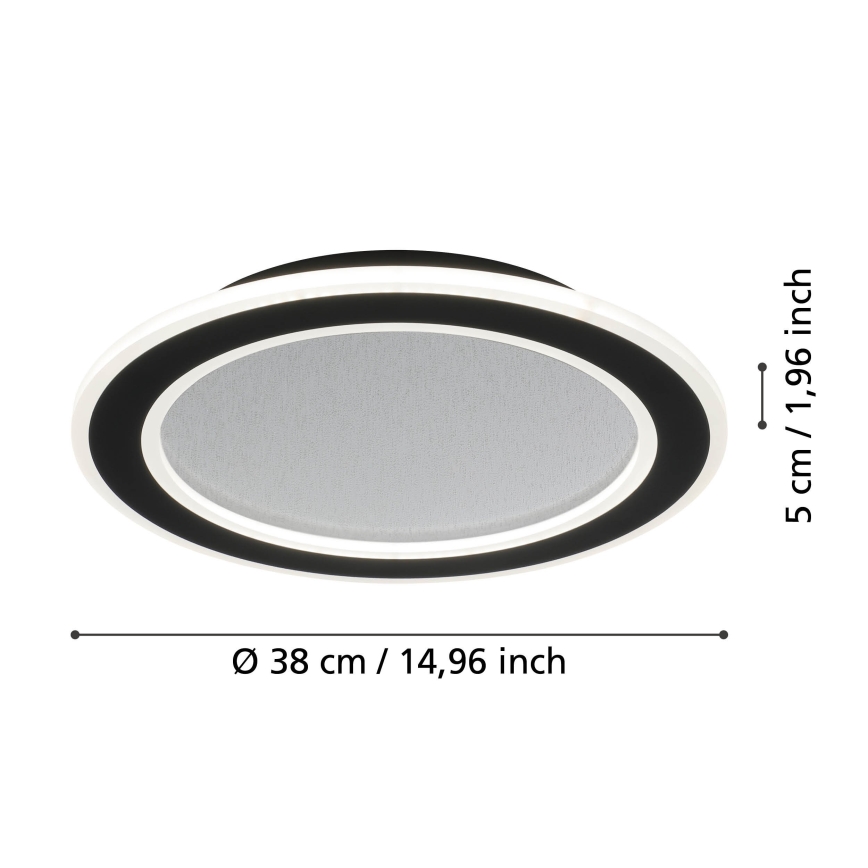 Eglo - LED Stmívatelné stropní svítidlo LED/20W/230V 2700-6500K černá + dálkové ovládání