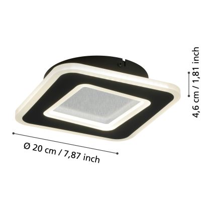 Eglo - LED Nástěnné svítidlo LED/12W/230V 4000K černá