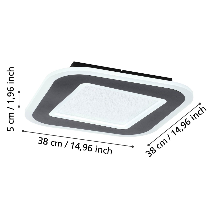 Eglo - LED Stmívatelné stropní svítidlo LED/20W/230V 2700-6500K černá + dálkové ovládání