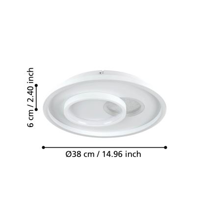 Eglo - LED Stropní svítidlo 1xLED/14W/230V + 1xLED/8,5W pr. 38 cm bílá