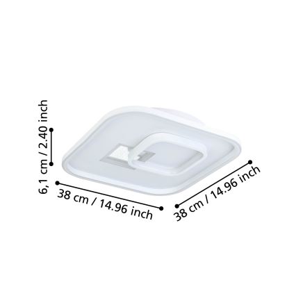 Eglo - LED Stropní svítidlo 1xLED/16,2W/230V + 1xLED/9,2W 38x38 cm bílá