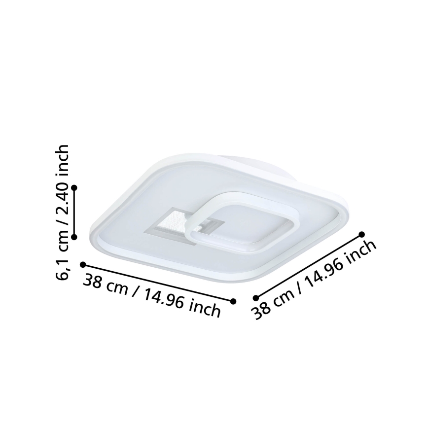 Eglo - LED Stropní svítidlo 1xLED/16,2W/230V + 1xLED/9,2W 38x38 cm bílá