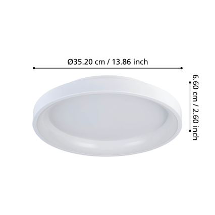 Eglo - LED Stmívatelné stropní svítidlo LED/12W/230V 2700-6500K bílá + dálkové ovládání