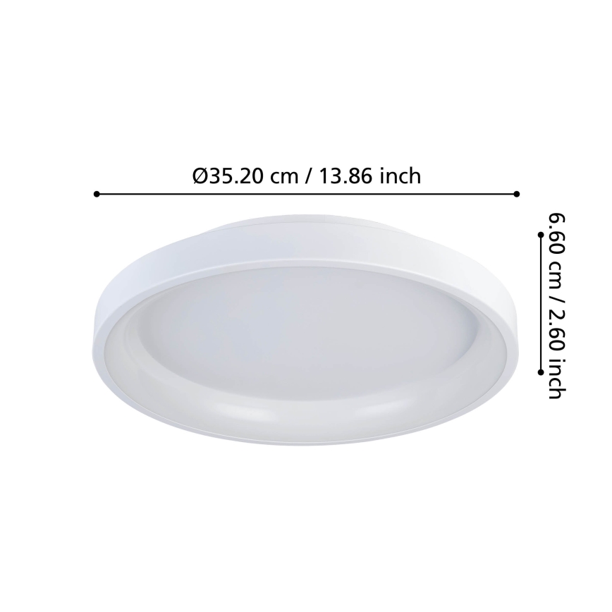 Eglo - LED Stmívatelné stropní svítidlo LED/12W/230V 2700-6500K bílá + dálkové ovládání