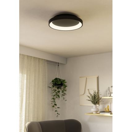 Eglo - LED Stmívatelné stropní svítidlo LED/12W/230V 2700-6500K černá + dálkové ovládání