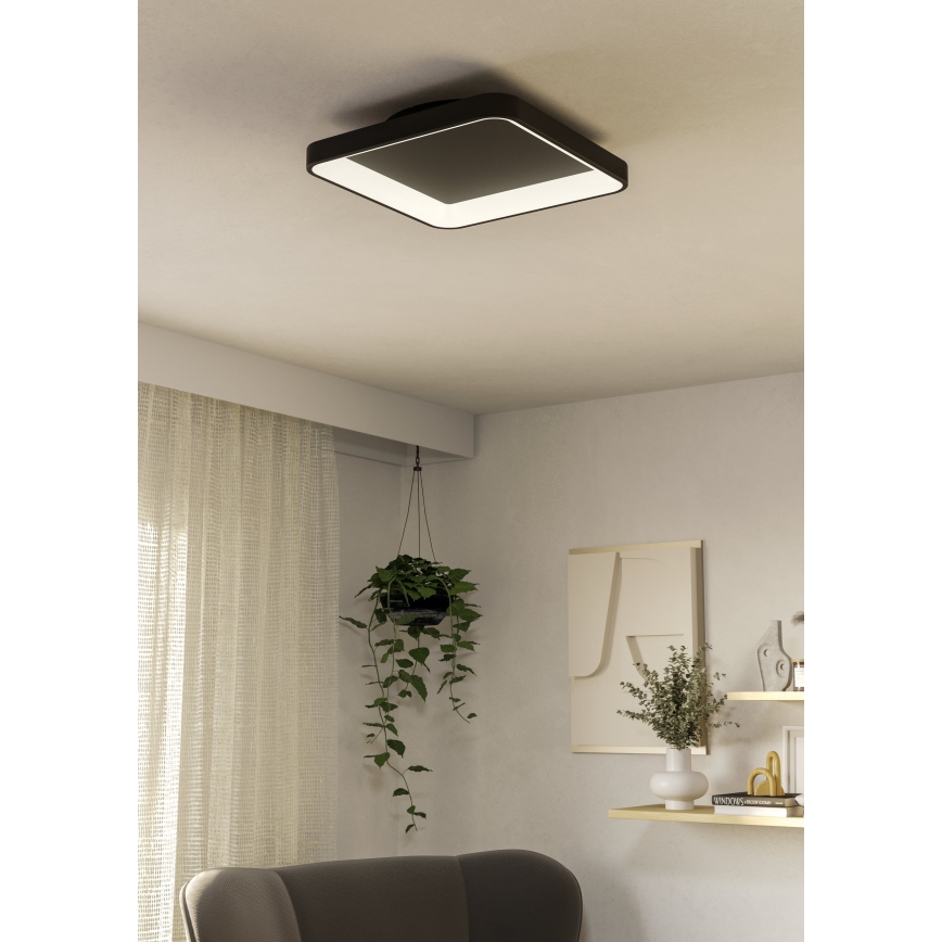 Eglo - LED Stmívatené stropní svítidlo LED/12W/230V 2700-6500K černá + dálkové ovládání