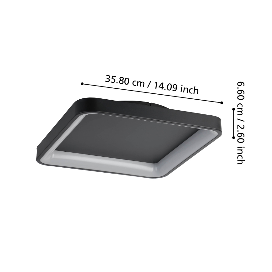 Eglo - LED Stmívatené stropní svítidlo LED/12W/230V 2700-6500K černá + dálkové ovládání
