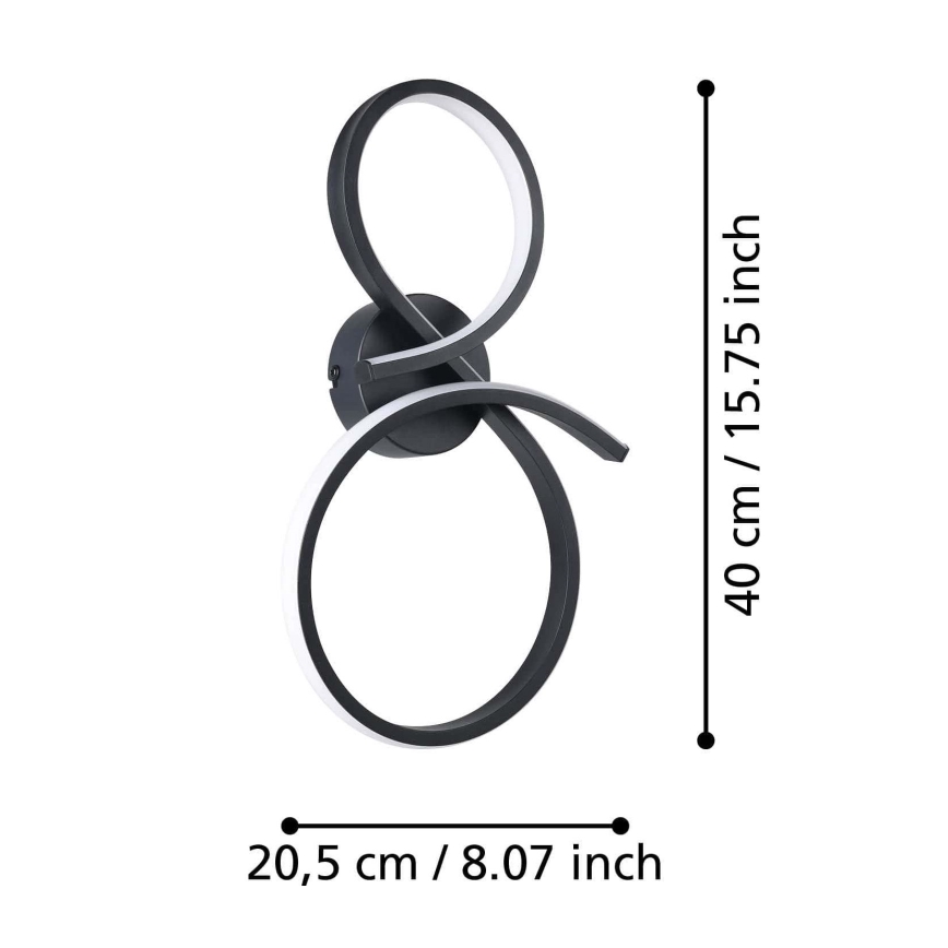 Eglo - LED Nástěnné svítidlo LED/11,4W/230V 3000K černá