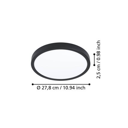 Eglo - LED Stropní svítidlo LED/14,2W/230V 2700/4000/6500K pr. 27,8 cm černá