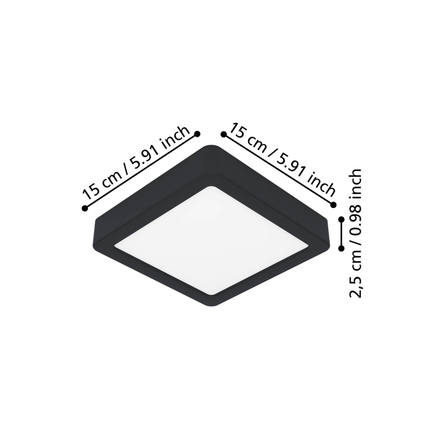Eglo - LED Stropní svítidlo LED/7W/230V 2700/4000/6500K 15x15cm černá