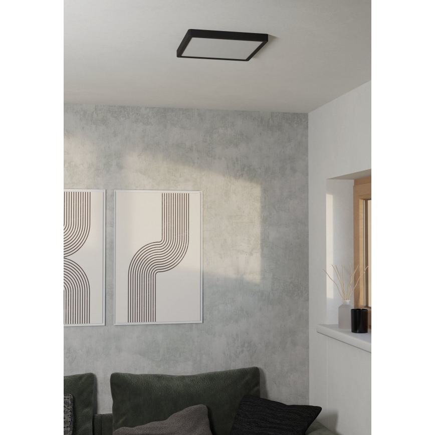 Eglo - LED Stropní svítidlo LED/13W/230V 2700/4000/6500K 29x29cm černá