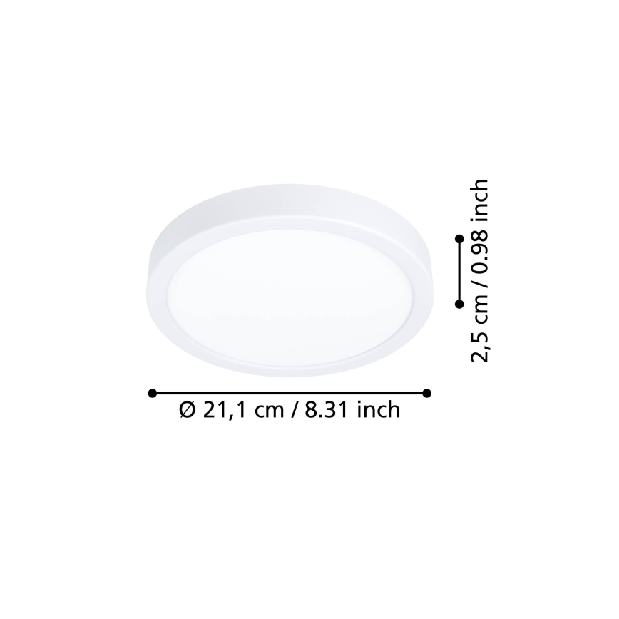 Eglo - LED Stropní svítidlo LED/11,5W/230V 2700/4000/6500K pr. 21,1 cm bílá