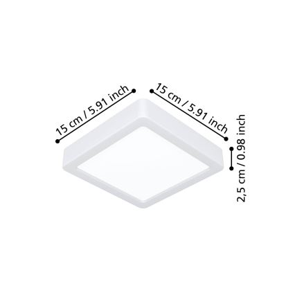 Eglo - LED Stropní svítidlo LED/7W/230V 2700/4000/6500K 15x15 cm bílá