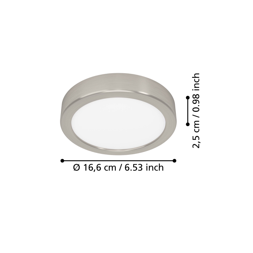 Eglo - LED Stropní svítidlo LED/7,5W/230V 2700/4000/6500K pr. 16,6 cm matný chrom