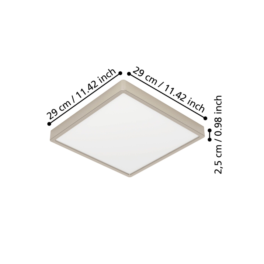 Eglo - LED Stropní svítidlo LED/13W/230V 2700/4000/6500K 29x29 cm matný chrom