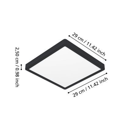 Eglo - LED Koupelnové stropní svítidlo LED/13W/230V 29x29 cm IP44 černá