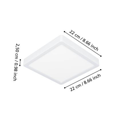 Eglo - LED Koupelnové stropní svítidlo LED/10,5W/230V 22x22 cm IP44 bílá
