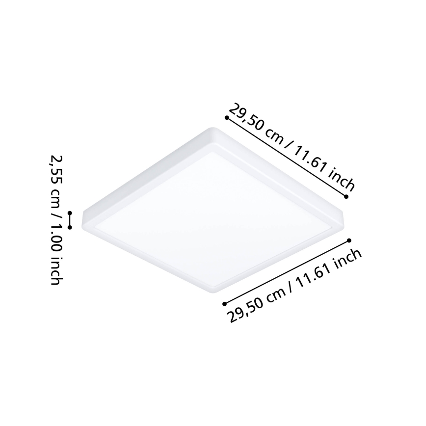 Eglo - LED RGBW Stmívatelné koupelnové stropní svítidlo LED/13,5W/230V 2700-6500K 29,5x29,5 cm IP44 bílá