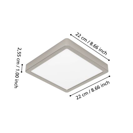 Eglo - LED RGBW Stmívatelné koupelnové stropní svítidlo LED/10,5W/230V 2700-6500K 22x22 cm IP44 matný chrom