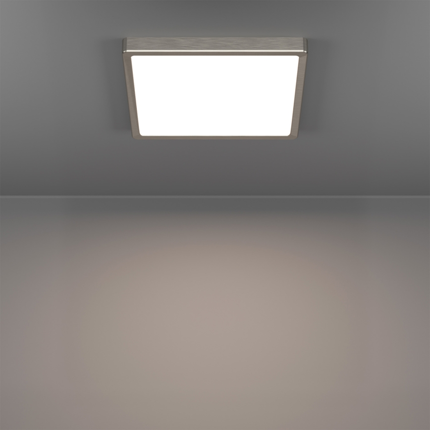 Eglo - LED RGBW Stmívatelné koupelnové stropní svítidlo LED/13,5W/230V 2700-6500K 29,5x29,5 cm IP44 matný chrom