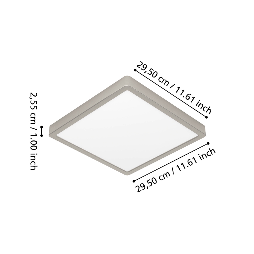Eglo - LED RGBW Stmívatelné koupelnové stropní svítidlo LED/13,5W/230V 2700-6500K 29,5x29,5 cm IP44 matný chrom