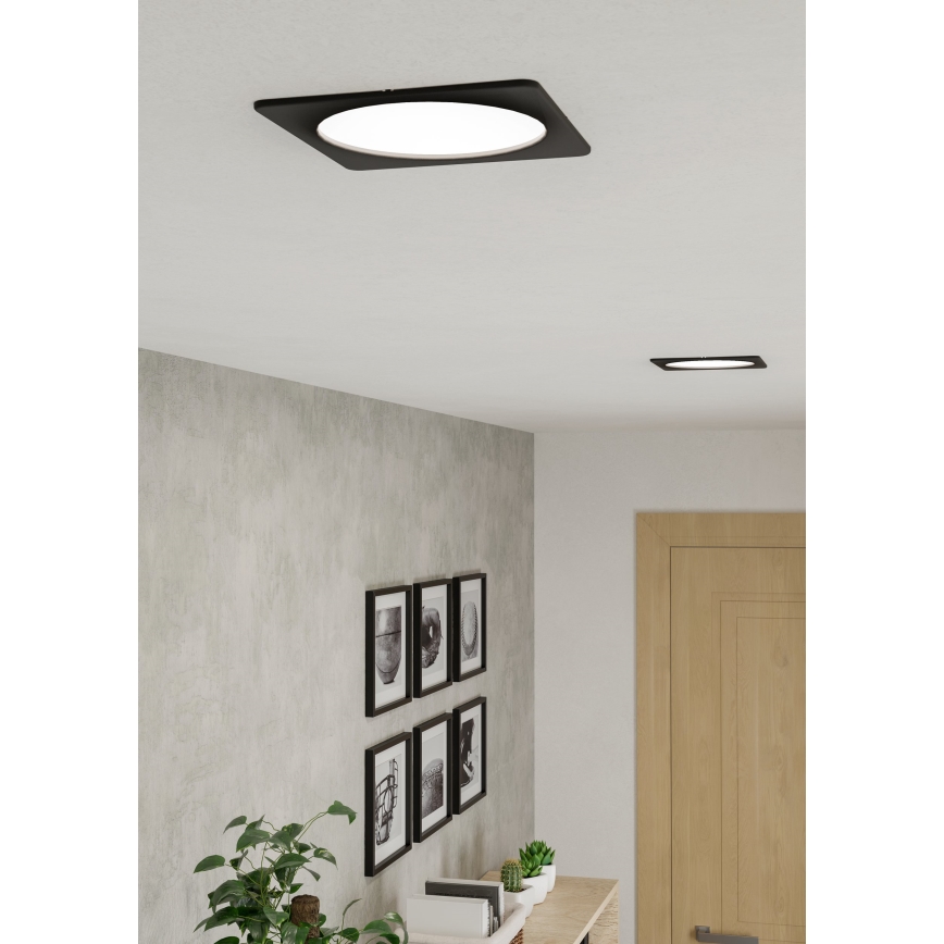 Eglo - LED Podhledové svítidlo LED/10,5W/230V 2700/4000/6500K 16,6x16,6 cm černá