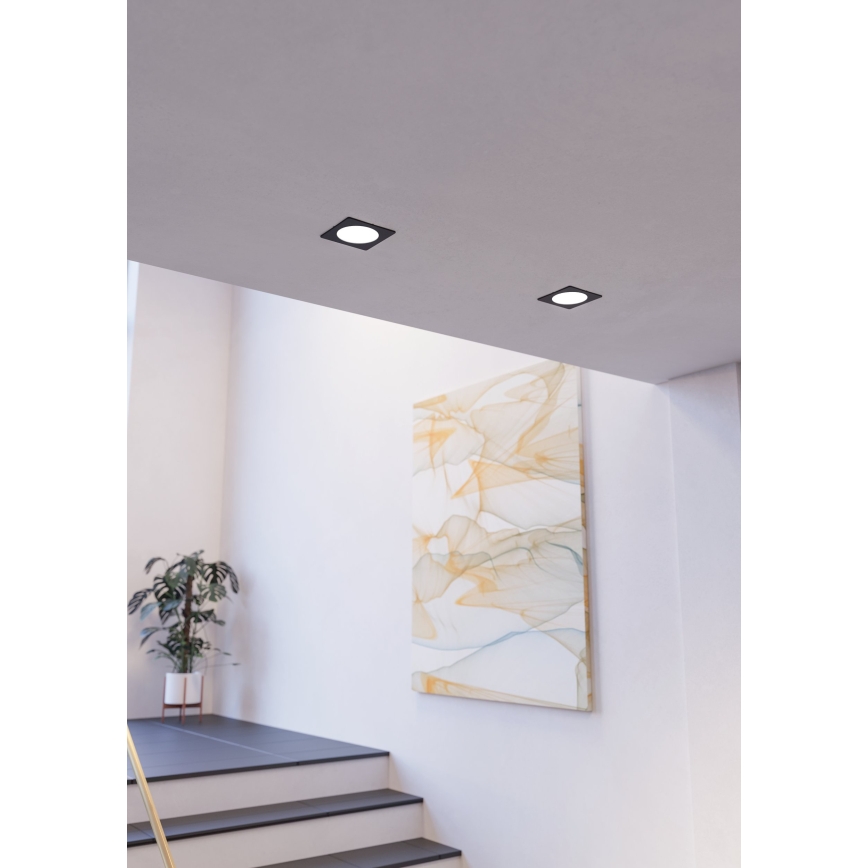 Eglo - LED Podhledové svítidlo LED/18,5W/230V 2700/4000/6500K 21,6x21,6 cm černá