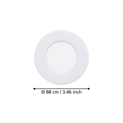 Eglo - LED Podhledové svítidlo LED/3,7W/230V 2700/4000/6500K pr. 8,8 cm bílá