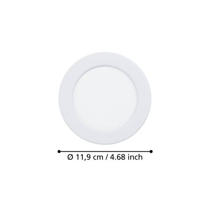 Eglo - LED Podhledové svítidlo LED/6,3W/230V 2700/4000/6500K pr. 11,9 cm bílá
