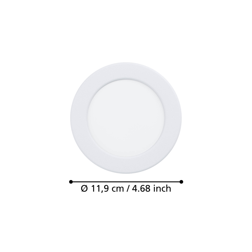 Eglo - LED Podhledové svítidlo LED/6,3W/230V 2700/4000/6500K pr. 11,9 cm bílá
