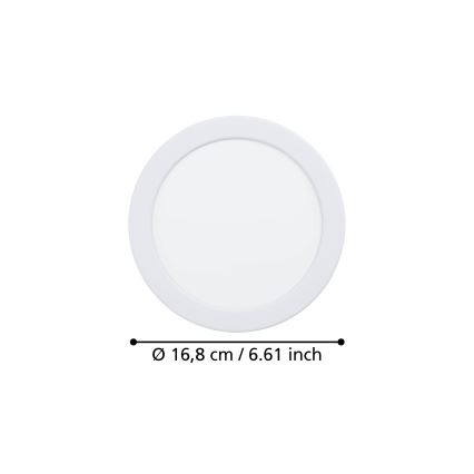 Eglo - LED Podhledové svítidlo LED/10,5W/230V 2700/4000/6500K pr. 16,8 cm bílá