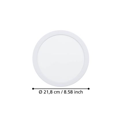 Eglo - LED Podhledové svítidlo LED/18,5W/230V 2700/4000/6500K pr. 21,6 cm bílá