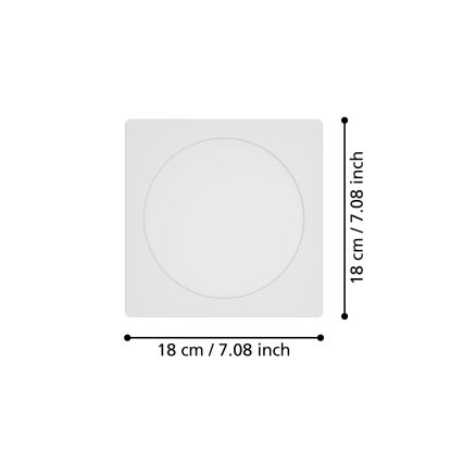Eglo - LED Podhledové svítidlo LED/10,5W/230V 2700/4000/6500K 16,6x16,6 cm bílá